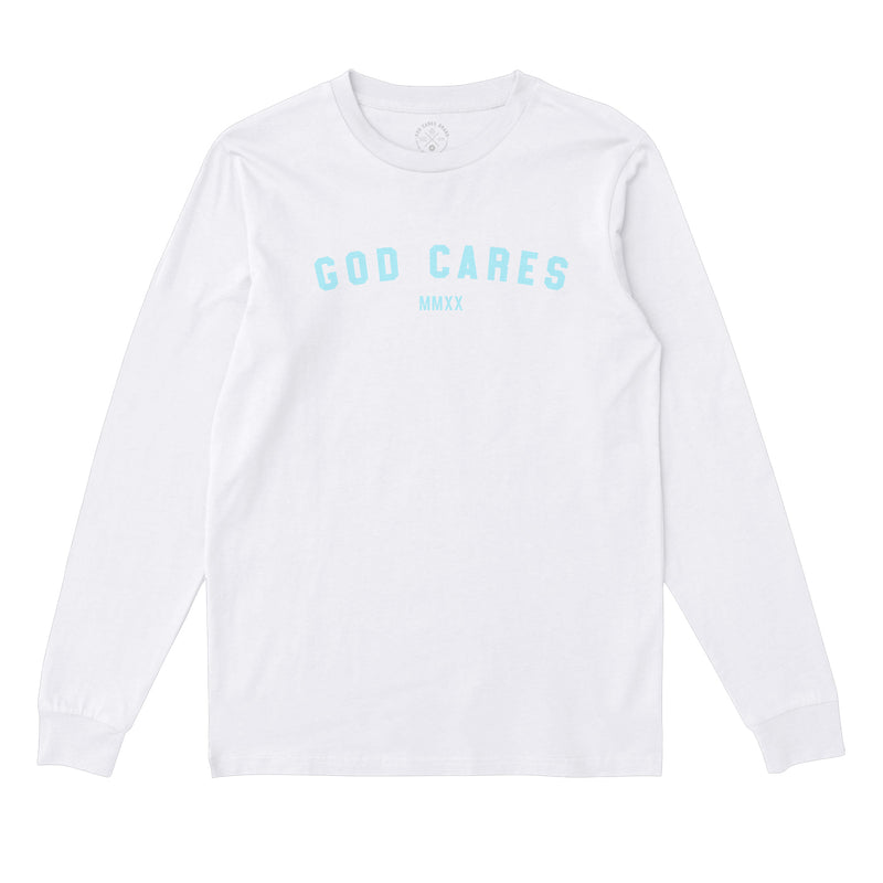 God Cares Ocean Blue Logo Long Sleeve T-shirt
