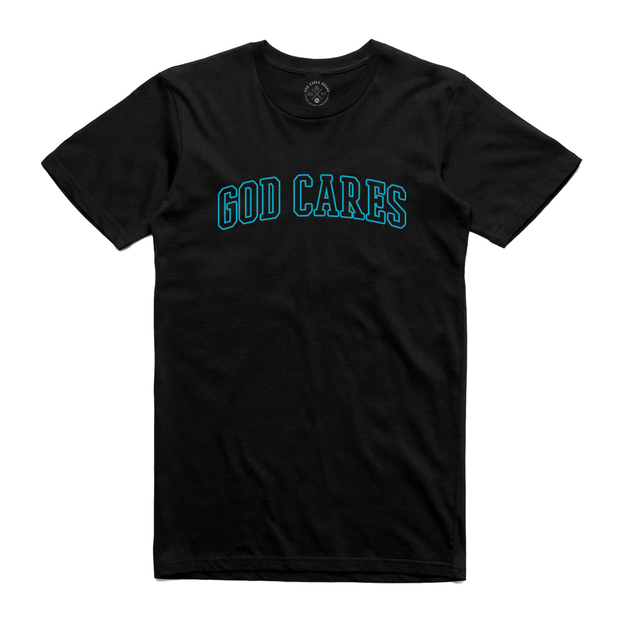 God Cares Valor Ocean Blue Font T-Shirt