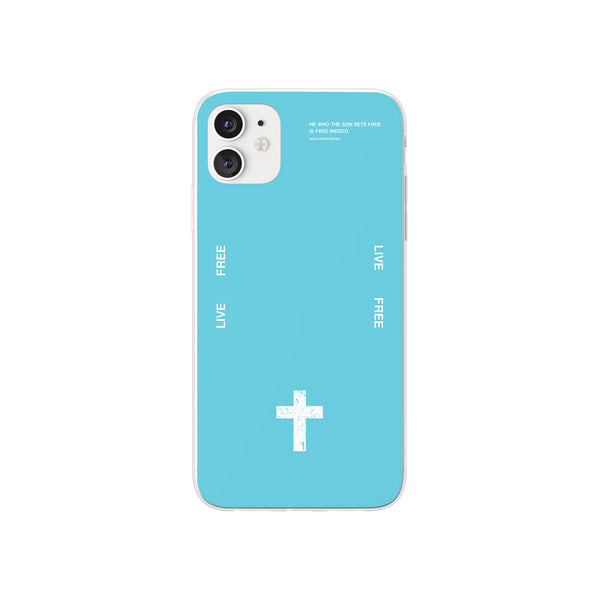 Live Free iPhone Case Ice Blue